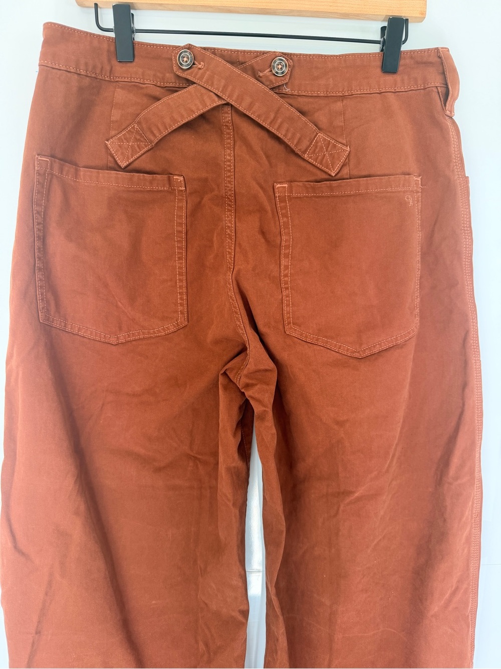 Anthropologie Pilcro Puddle Curve Wide Leg Pants Brown Sz 31 Baggy Slouchy - Picture 9 of 13